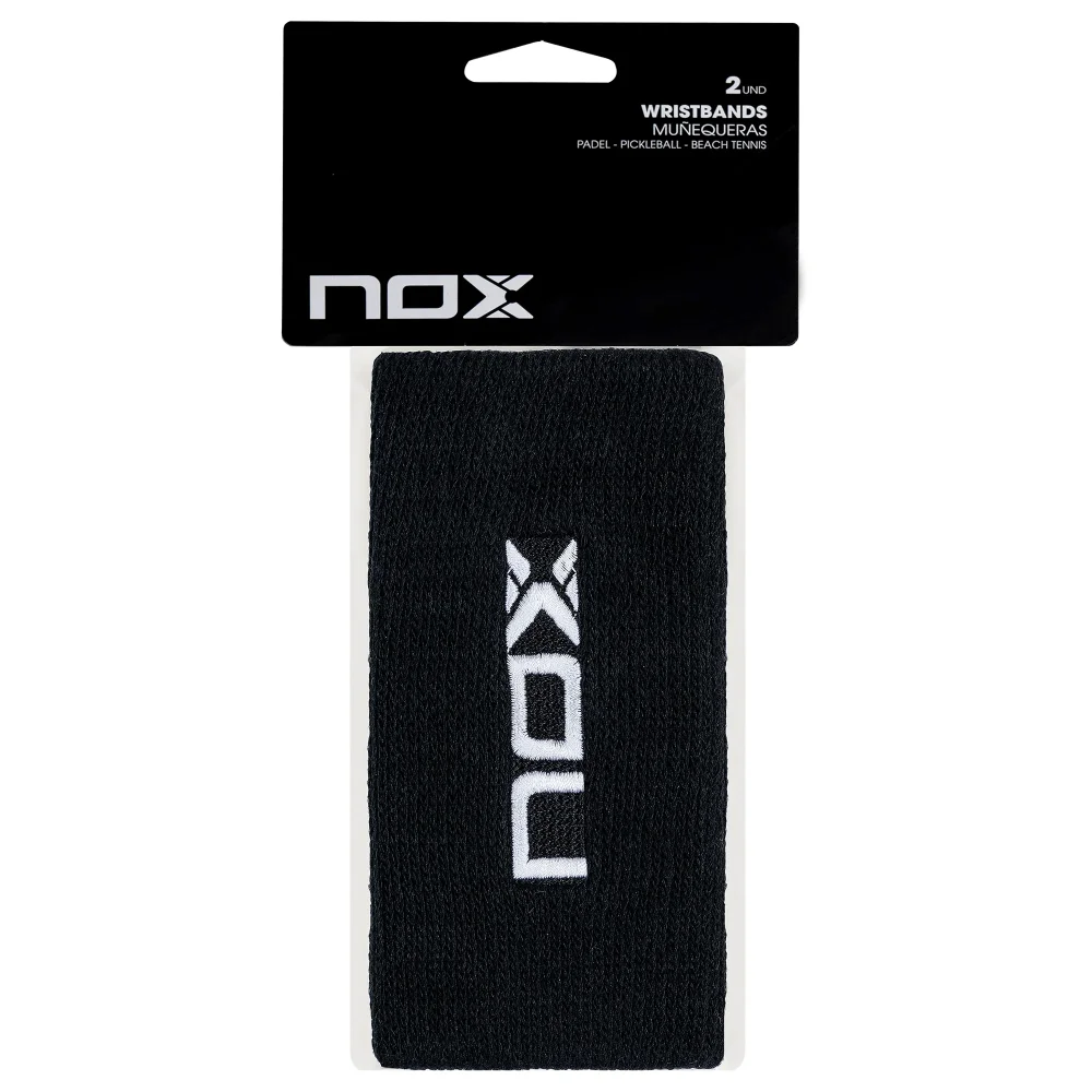Nox muñequeras deportivas Negro Blanco Long – Muñequeras largas de pádel - imagen 1