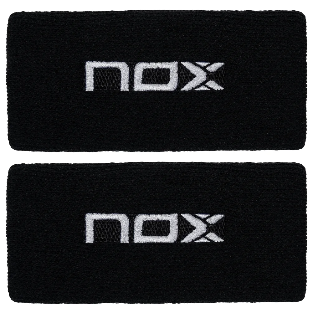 Nox muñequeras deportivas Negro Blanco Long – Muñequeras largas de pádel - imagen 2