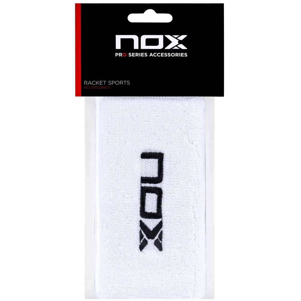 Muñequeras deportivas Nox Blanco Negro Long – Muñequeras largas de pádel - imagen 1