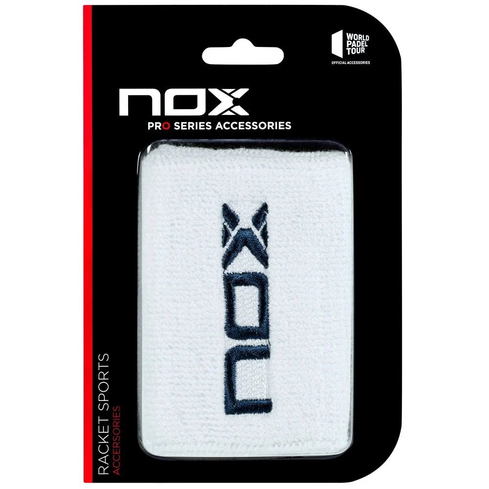 Muñequeras deportivas Nox Blanco Azul Marino – Protección cómoda para la muñeca en pádel - imagen 1