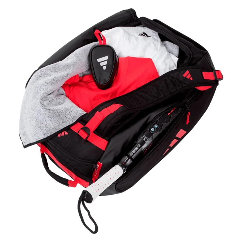 Mochila Adidas Bolsa deportiva Tour 3.4 Negro Rojo con protección térmica - imagen 4