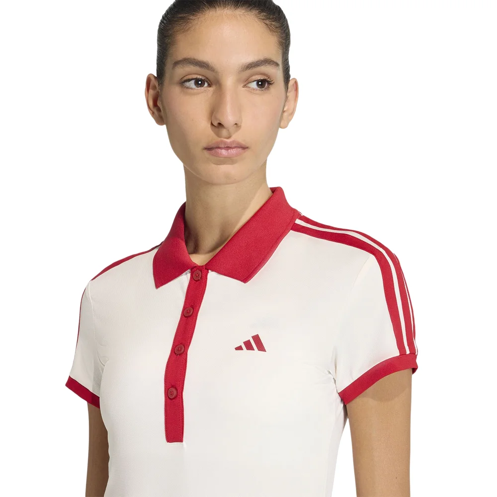 Polo Heritage de mujer de Adidas Chalk Tiza – camiseta de tenis vintage Climacool - imagen 5