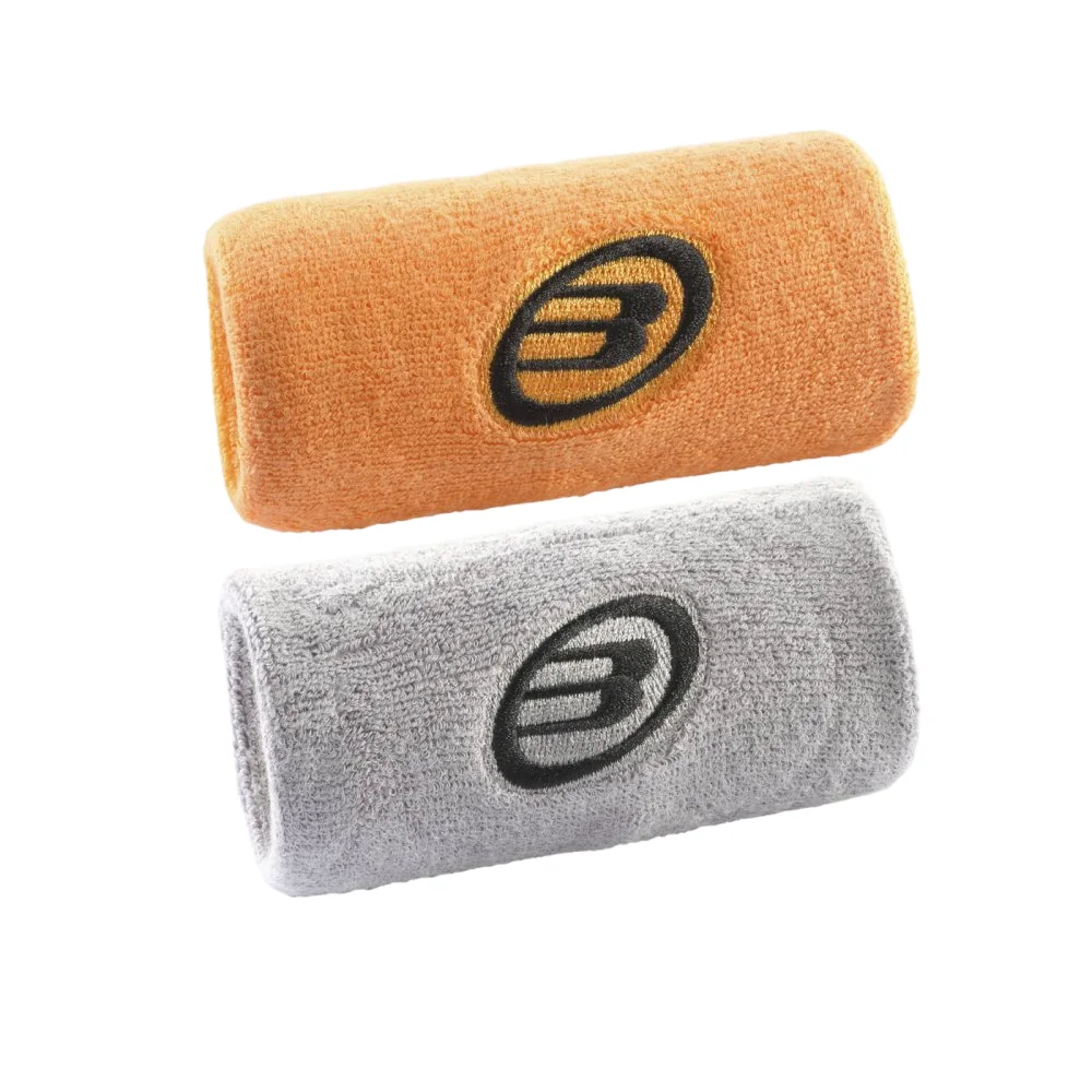 Bullpadel BPMU252 Muñequera Blanco Naranja – Alta absorción - imagen 1