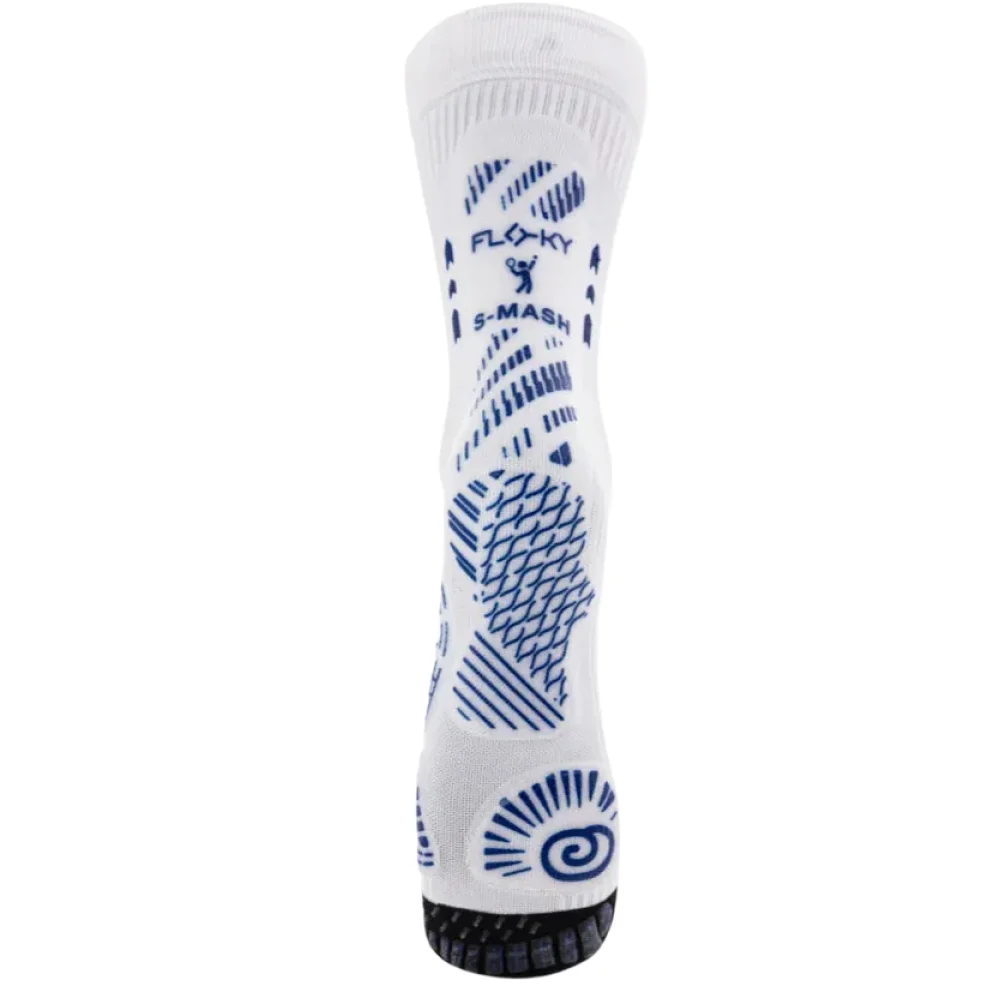 Floky S-Mash 3D Calcetines Blanco Azul — Calcetines deportivos unisex para pádel, tenis y pickleball - imagen 2