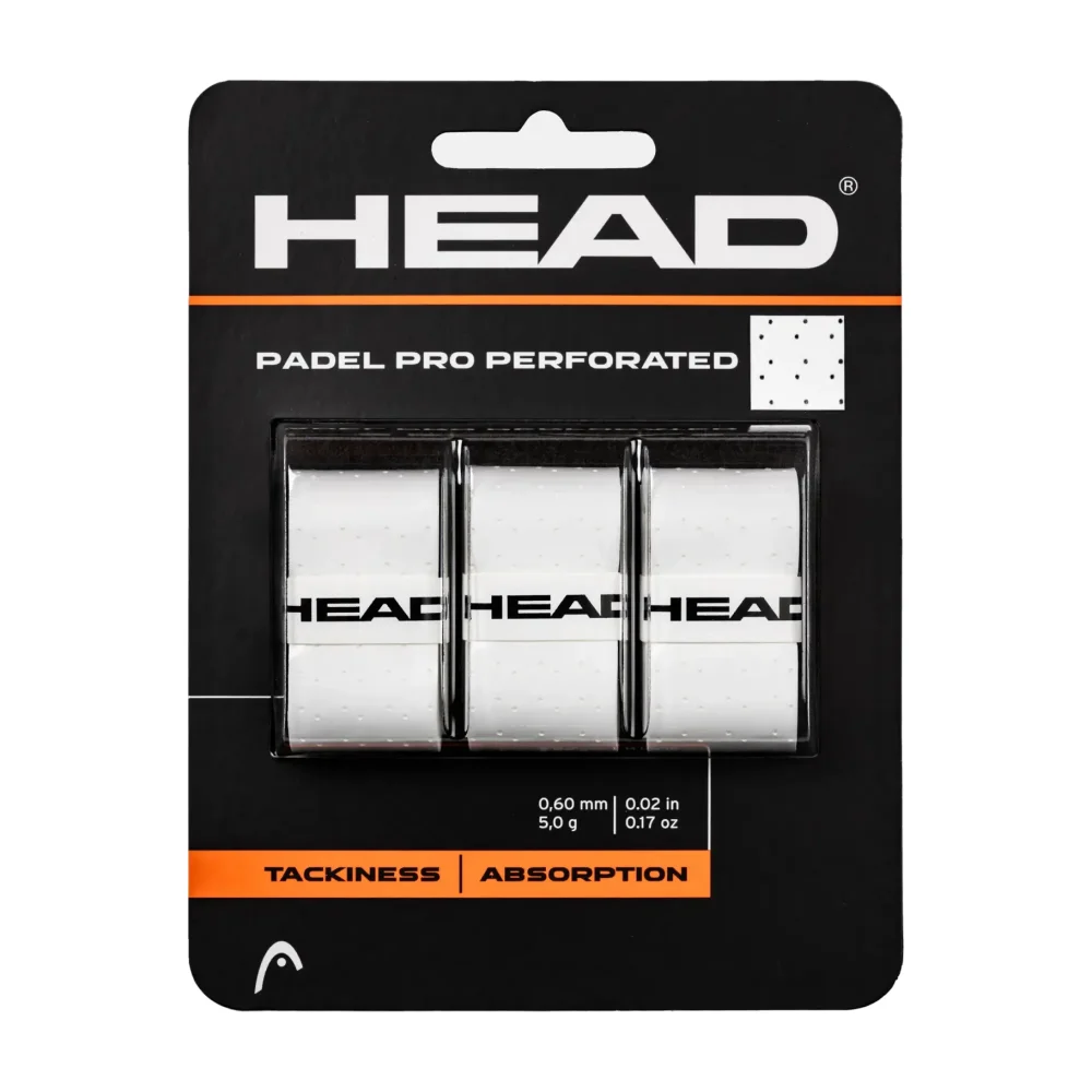 Head Padel Pro Perforated Overgrip – Blanco (Pack de 3) - imagen 1