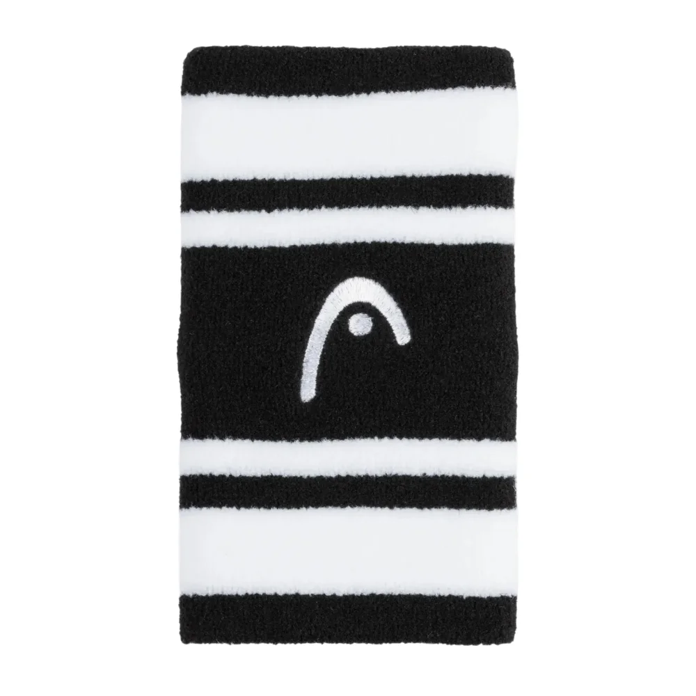 Head Muñequera A rayas 5 Negro Blanco – Muñequera deportiva elegante y de alto rendimiento - imagen 1