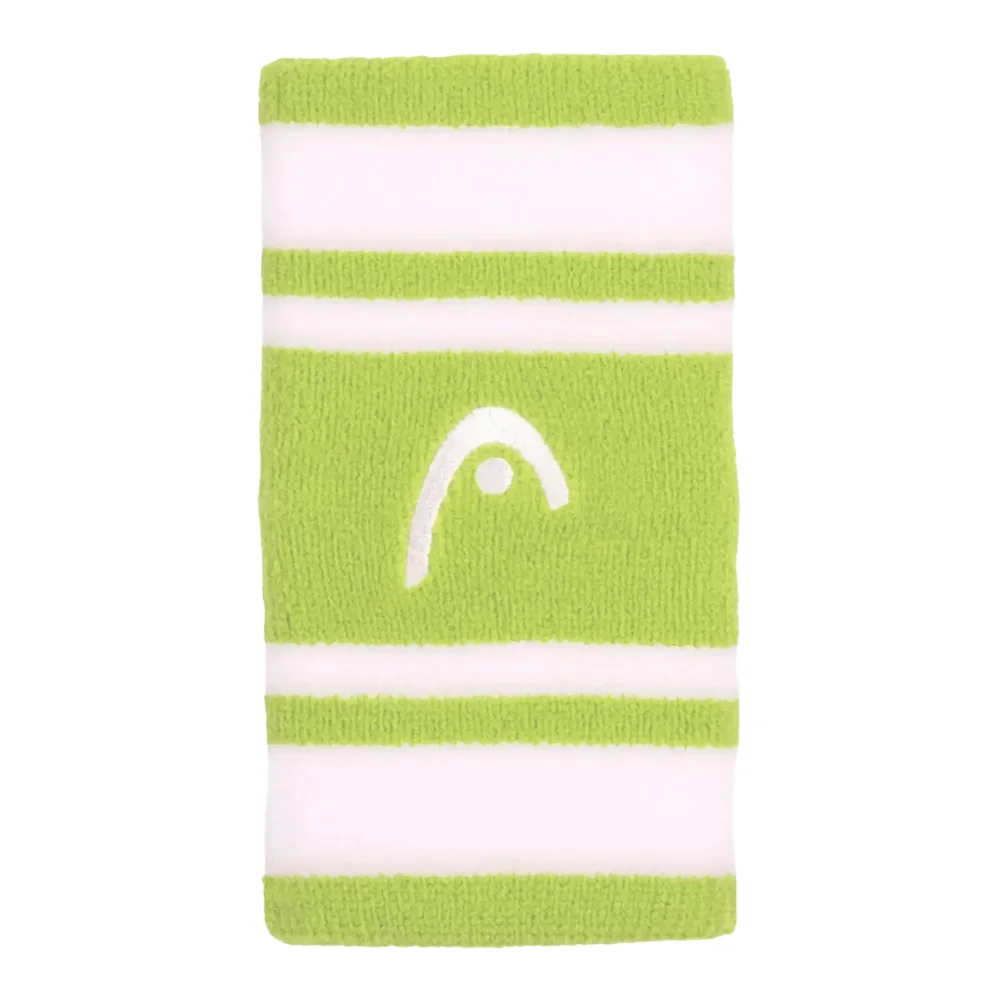 Head Muñequera Striped 5 Verde Lima Blanco – Muñequera deportiva estilosa y de alto rendimiento - imagen 1