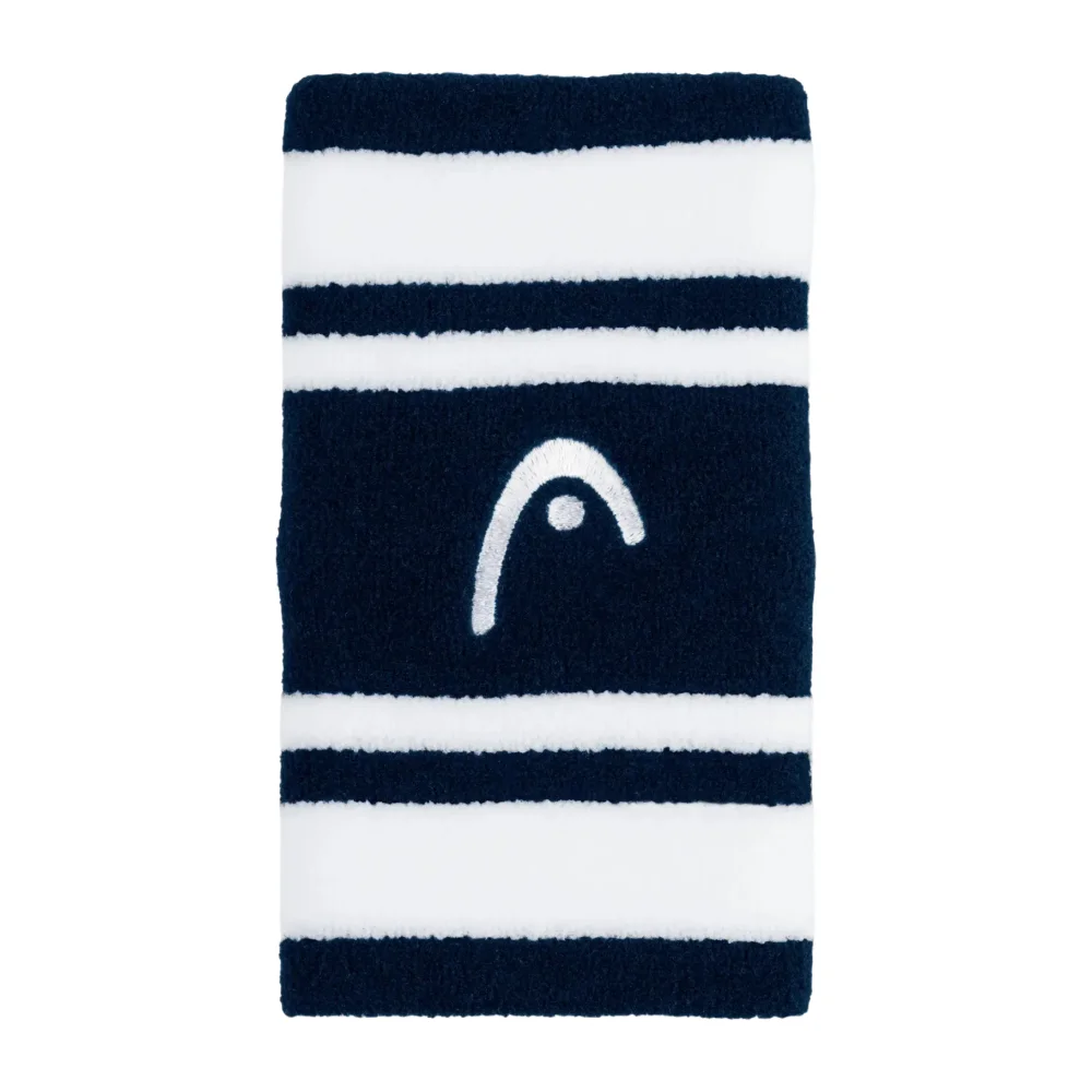 Head Muñequera A rayas 5 Azul marino Blanco – Muñequera deportiva elegante y de alto rendimiento - imagen 1