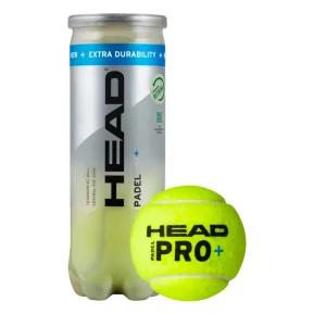 HEAD Padel Pro+ Pelotas – Pack de 3 (Pelotas Oficiales de Partido WPT)