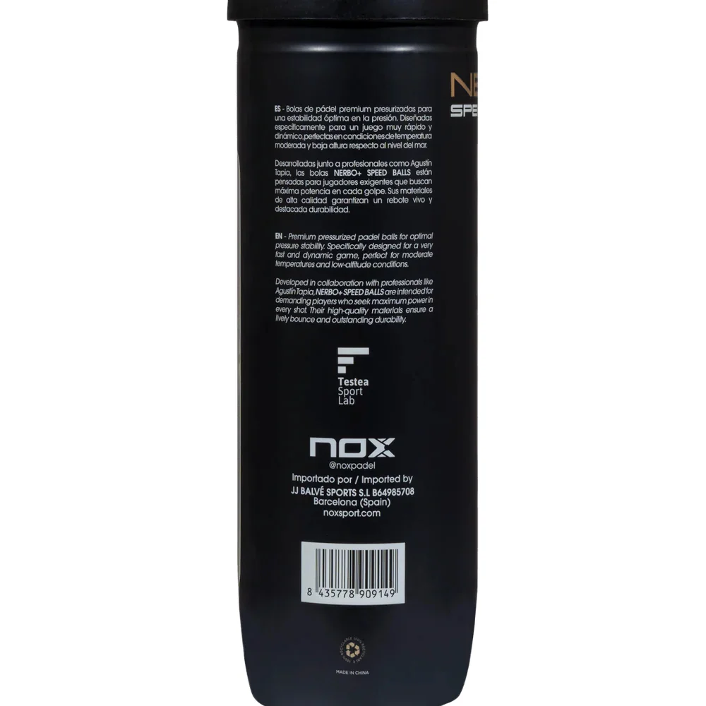 Nox Nerbo+ Speed Tubo de pelotas – Pelotas de pádel de ataque con bote rápido - imagen 4