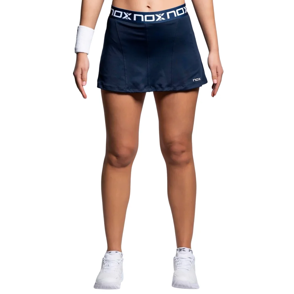 Falda de pádel Nox Team azul marino para mujer — Prenda profesional de alto rendimiento y alta densidad - imagen 4
