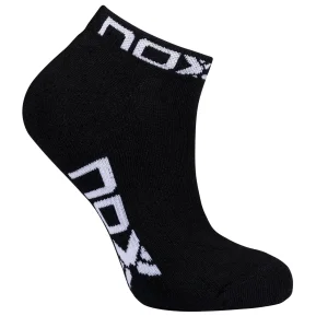 Nox Calcetines de tobillo Negro Blanco Logo Mujeres