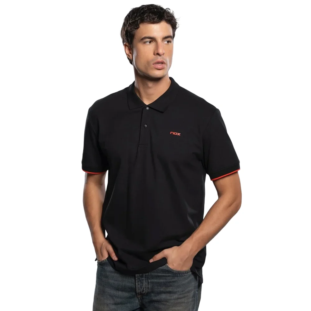 Polo negro Nox CORP para hombre — Edición lifestyle premium de algodón y elastano - imagen 4