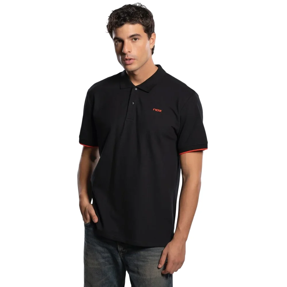 Polo negro Nox CORP para hombre — Edición lifestyle premium de algodón y elastano - imagen 5