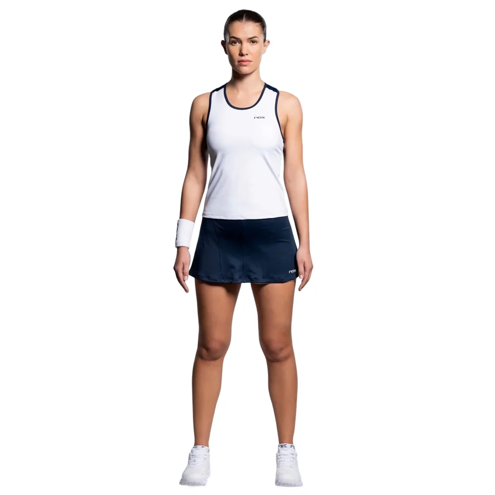 Nox Team mujer Tank Top en blanco azul marino - Camiseta profesional de competición de pádel - imagen 8