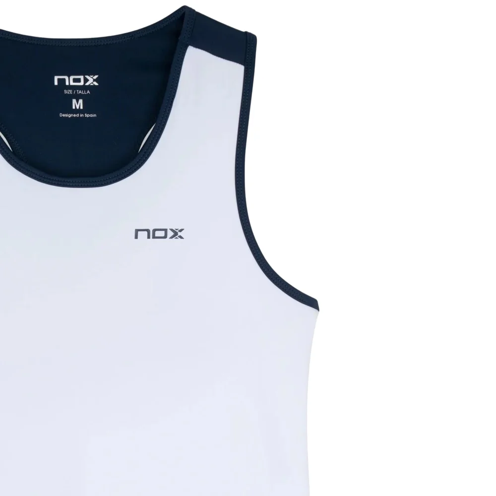 Nox Team mujer Tank Top en blanco azul marino - Camiseta profesional de competición de pádel - imagen 3
