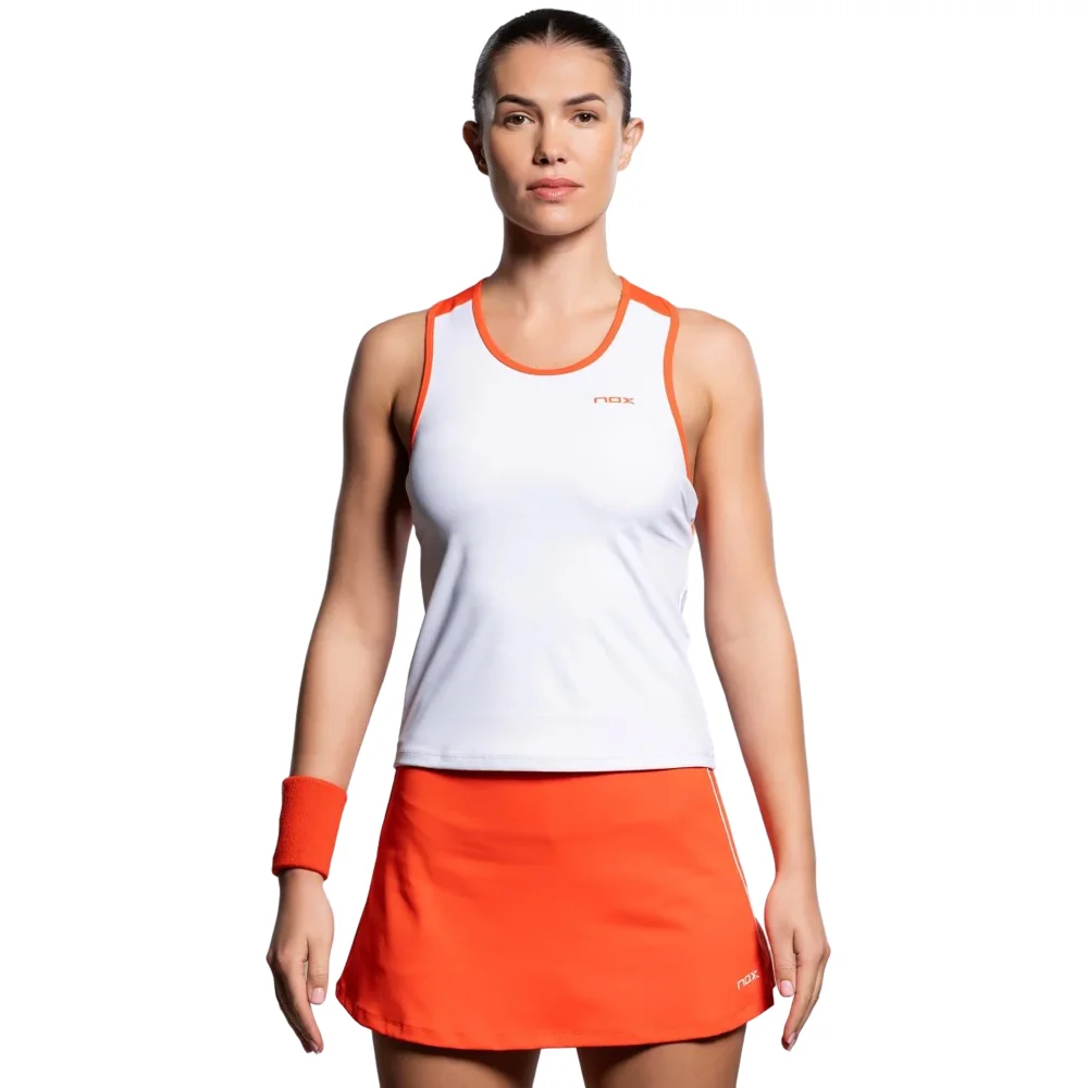 Nox Team Top de tirantes de mujer Blanco Rojo - Top de pádel de alto rendimiento - imagen 4