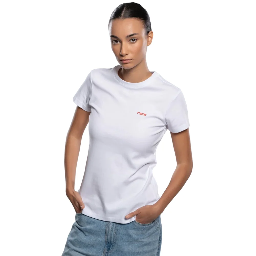 Camiseta blanca para mujer Nox CORP — Edición lifestyle premium de algodón - imagen 5