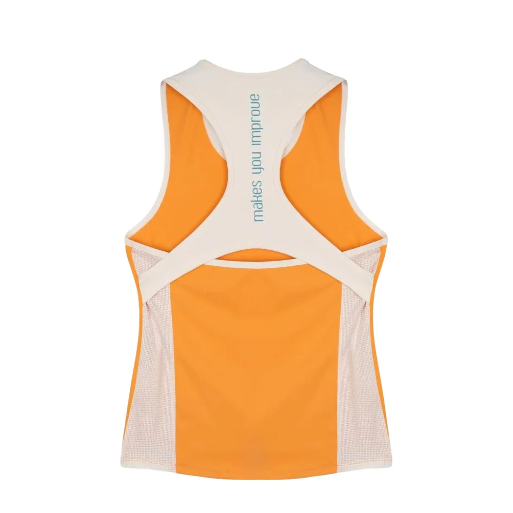Nox Pro Mujer Tank Top Naranja Desvaído – camiseta de tirantes deportiva con libertad de movimiento - imagen 2