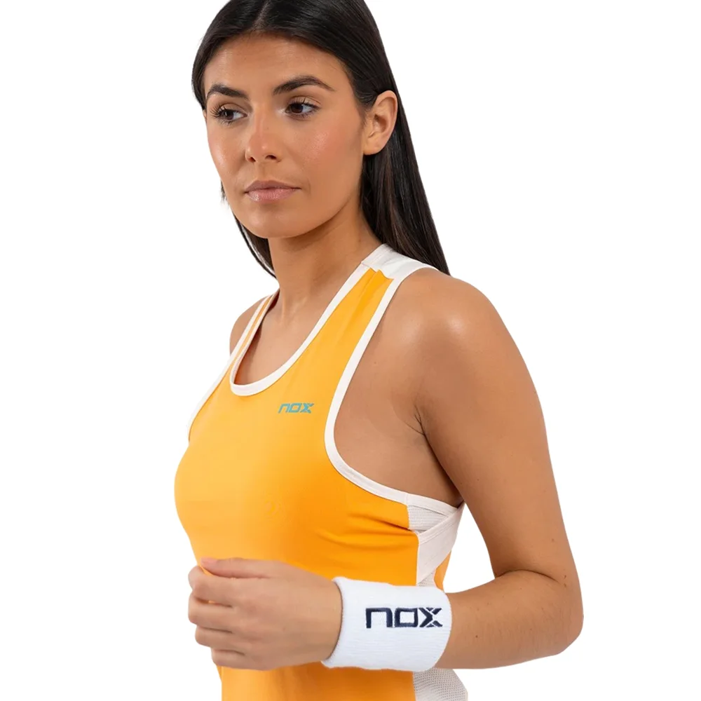Nox Pro Mujer Tank Top Naranja Desvaído – camiseta de tirantes deportiva con libertad de movimiento - imagen 4