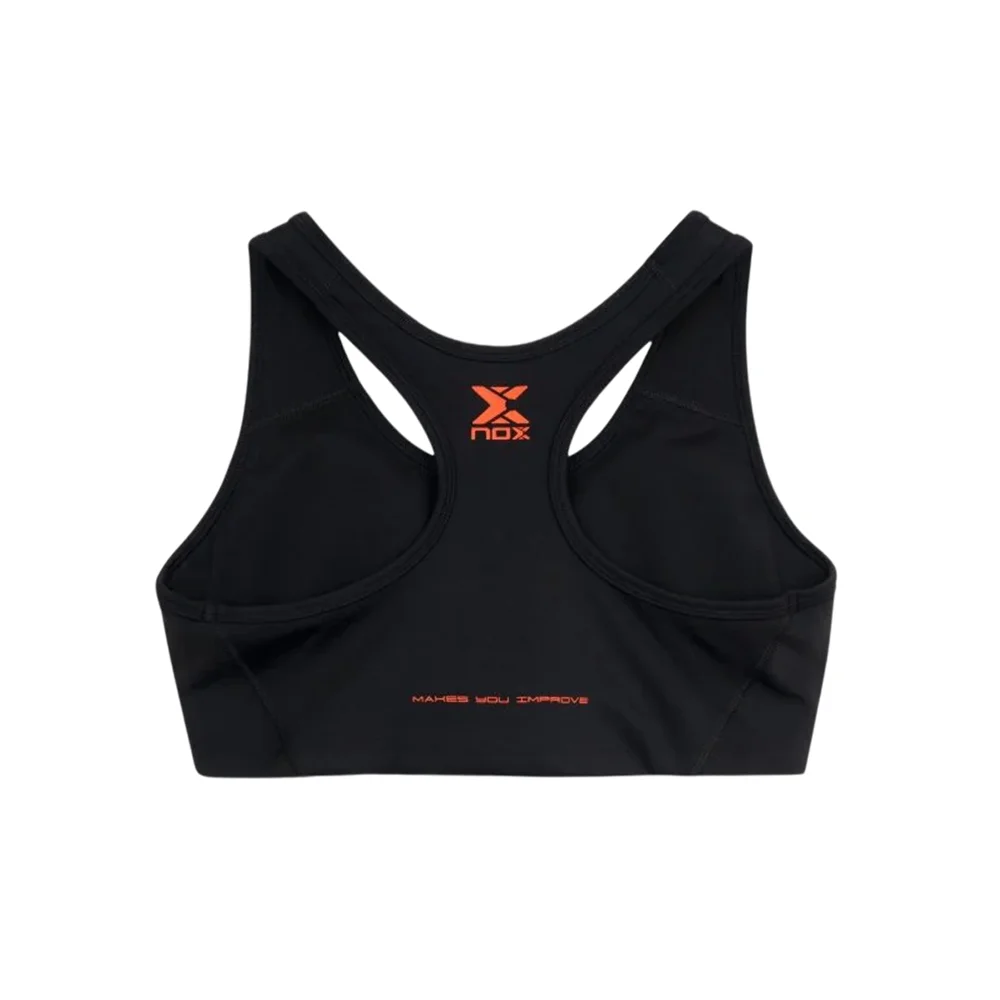 Sujetador Nox Team Negro para mujer de alta sujeción para pádel - 250 g Elastic Interlock - imagen 2