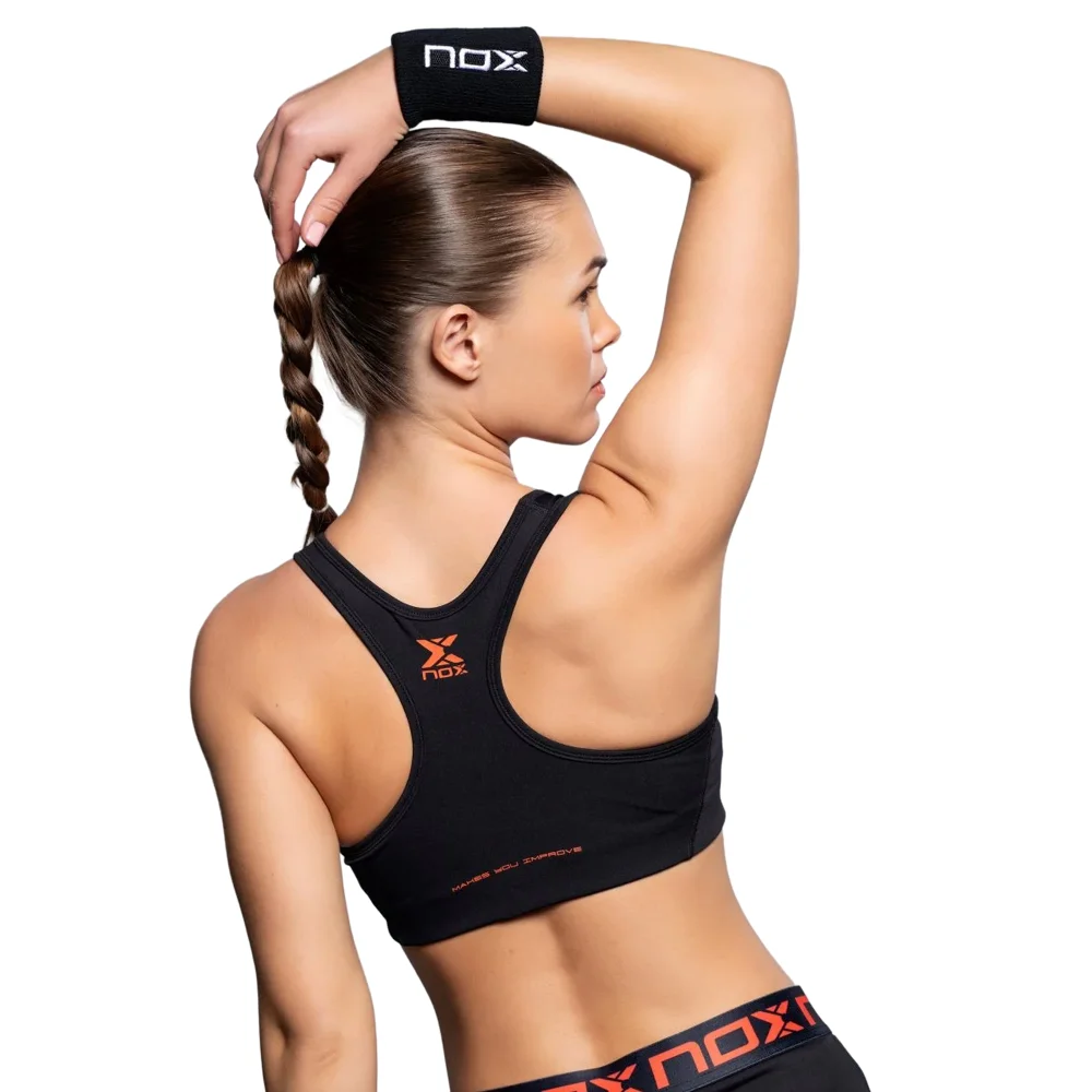 Sujetador Nox Team Negro para mujer de alta sujeción para pádel - 250 g Elastic Interlock - imagen 8