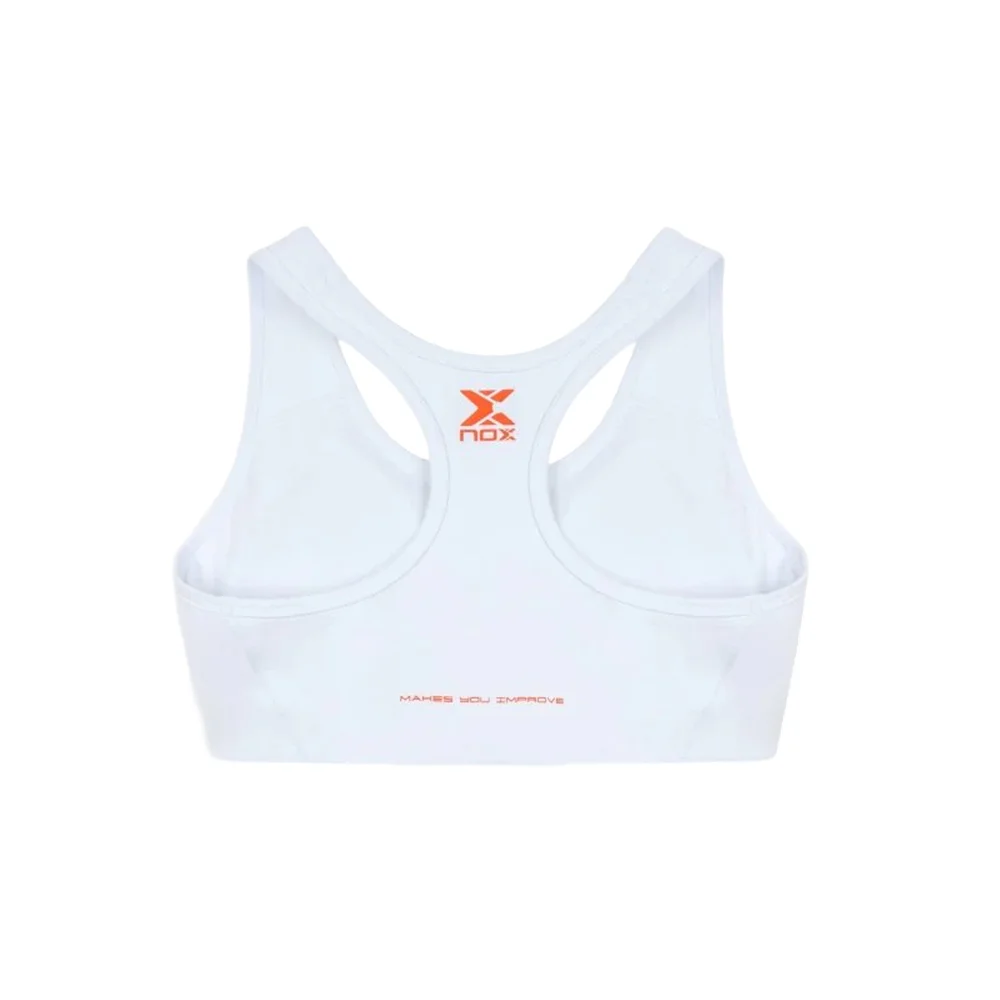 Nox Team sujetador deportivo blanco para mujer - top deportivo de pádel y tenis de alto soporte - imagen 2