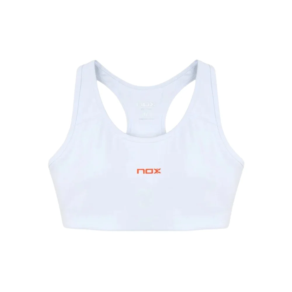 Nox Team sujetador deportivo blanco para mujer - top deportivo de pádel y tenis de alto soporte - imagen 1