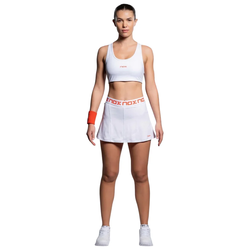 Nox Team sujetador deportivo blanco para mujer - top deportivo de pádel y tenis de alto soporte - imagen 6
