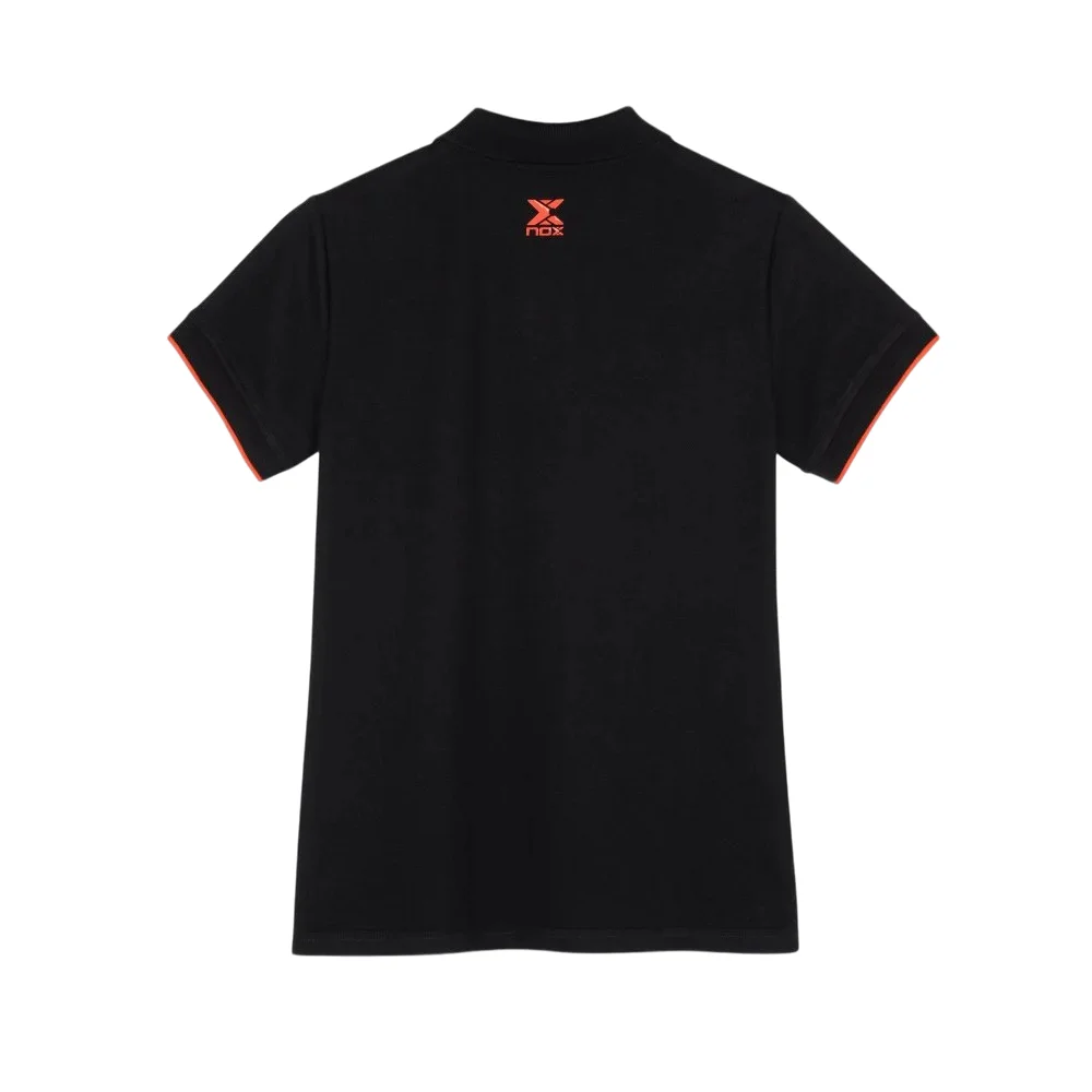 Polo negro para mujer Nox CORP — Serie lifestyle premium de algodón elástico - imagen 2