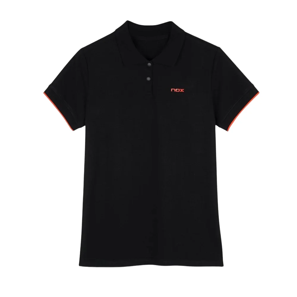 Polo negro para mujer Nox CORP — Serie lifestyle premium de algodón elástico - imagen 1