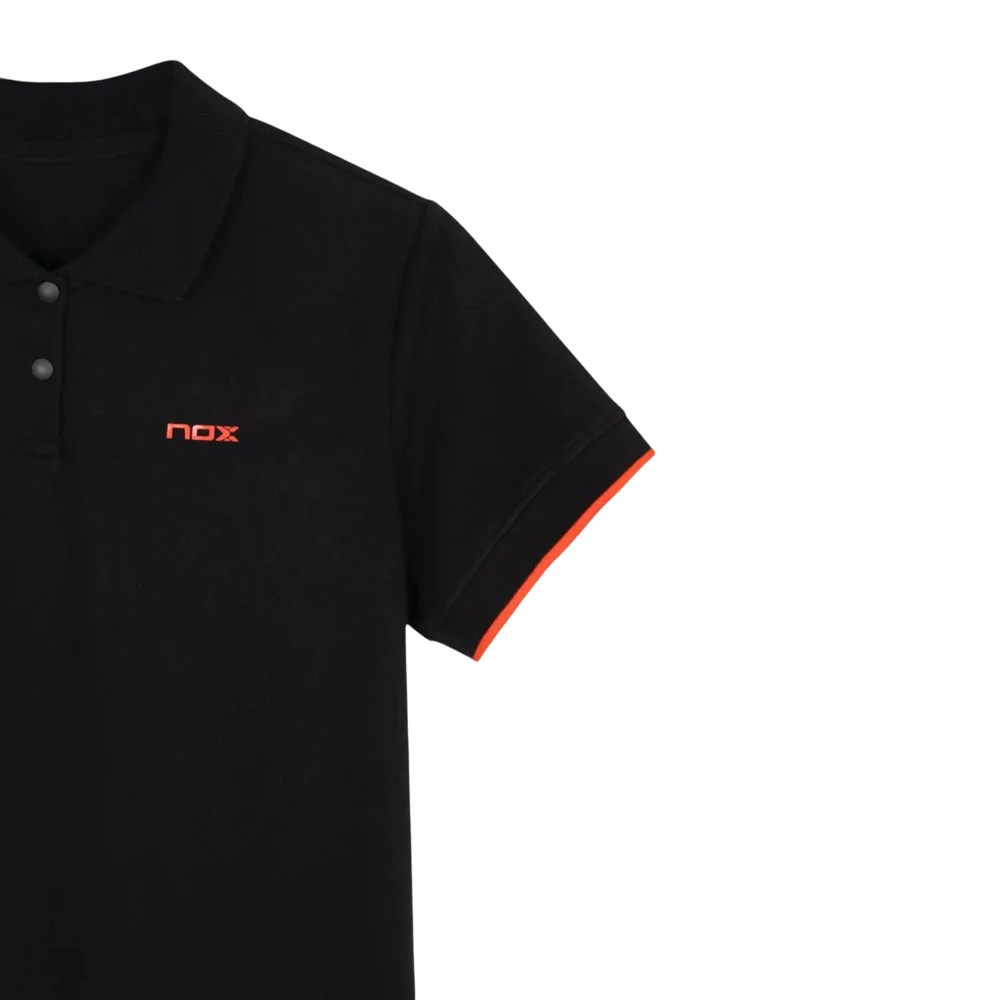 Polo negro para mujer Nox CORP — Serie lifestyle premium de algodón elástico - imagen 3
