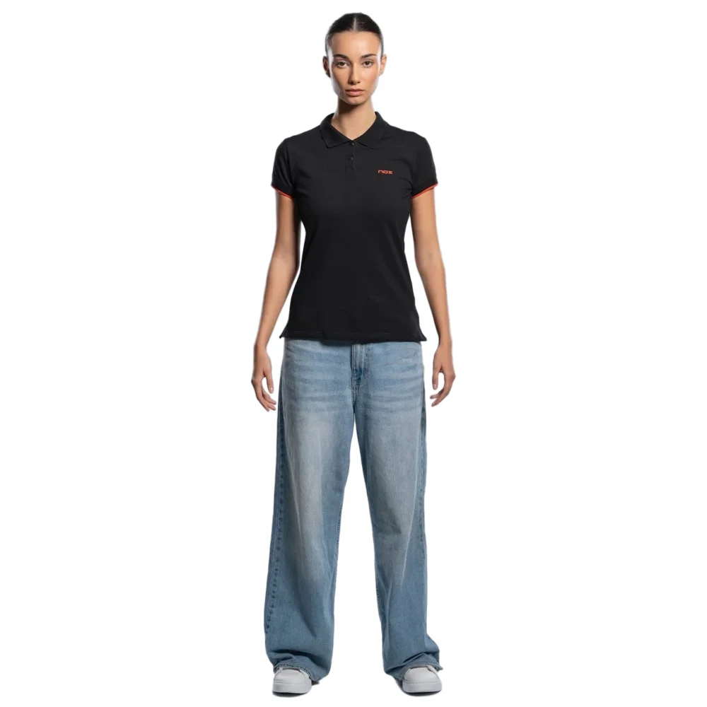 Polo negro para mujer Nox CORP — Serie lifestyle premium de algodón elástico - imagen 4