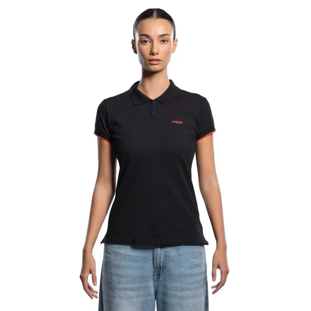 Polo negro para mujer Nox CORP — Serie lifestyle premium de algodón elástico - imagen 6
