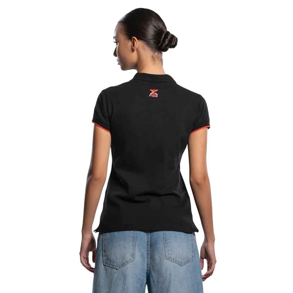 Polo negro para mujer Nox CORP — Serie lifestyle premium de algodón elástico - imagen 7