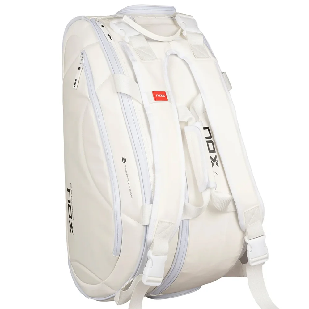 Bolsa deportiva blanca de pádel con compartimentos térmico y para zapatillas - imagen 3