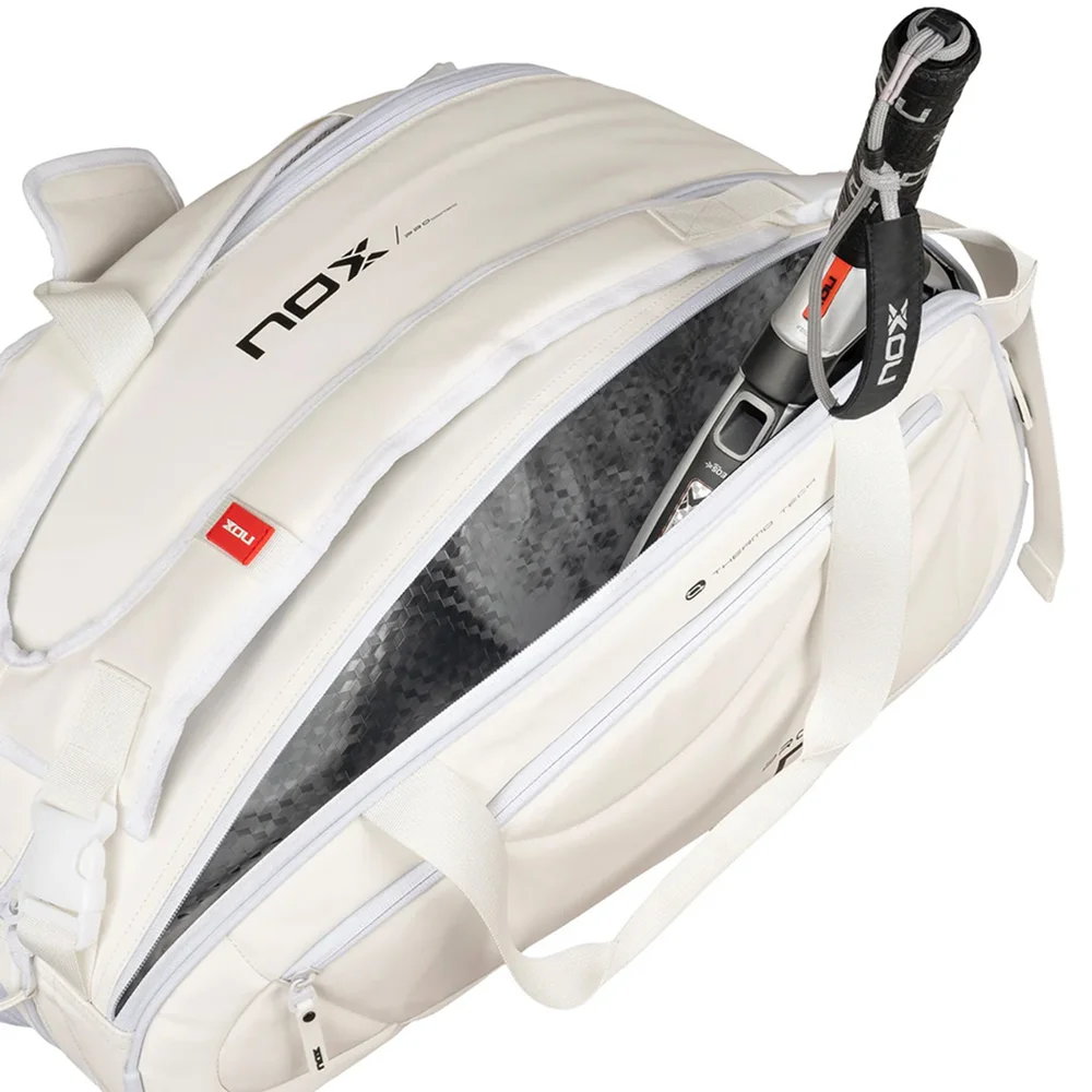 Bolsa deportiva blanca de pádel con compartimentos térmico y para zapatillas - imagen 7