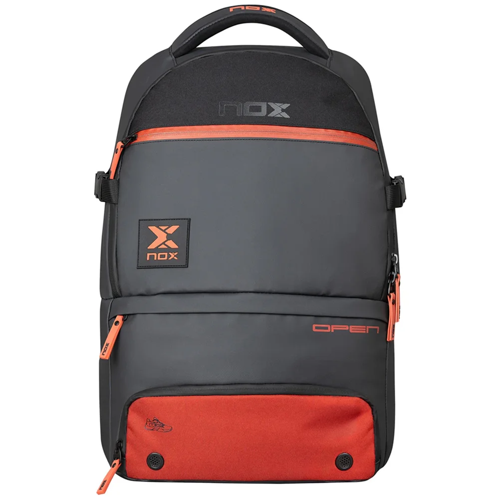 Nox Mochila Luxury Open Series Negro Rojo — mochila premium de pádel con compartimento para zapatillas - imagen 1