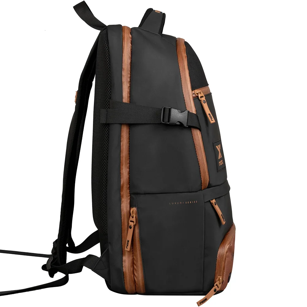 Nox Mochila Luxury Open Series Negro Marrón — mochila premium de Agustín Tapia con organización eficiente - imagen 3