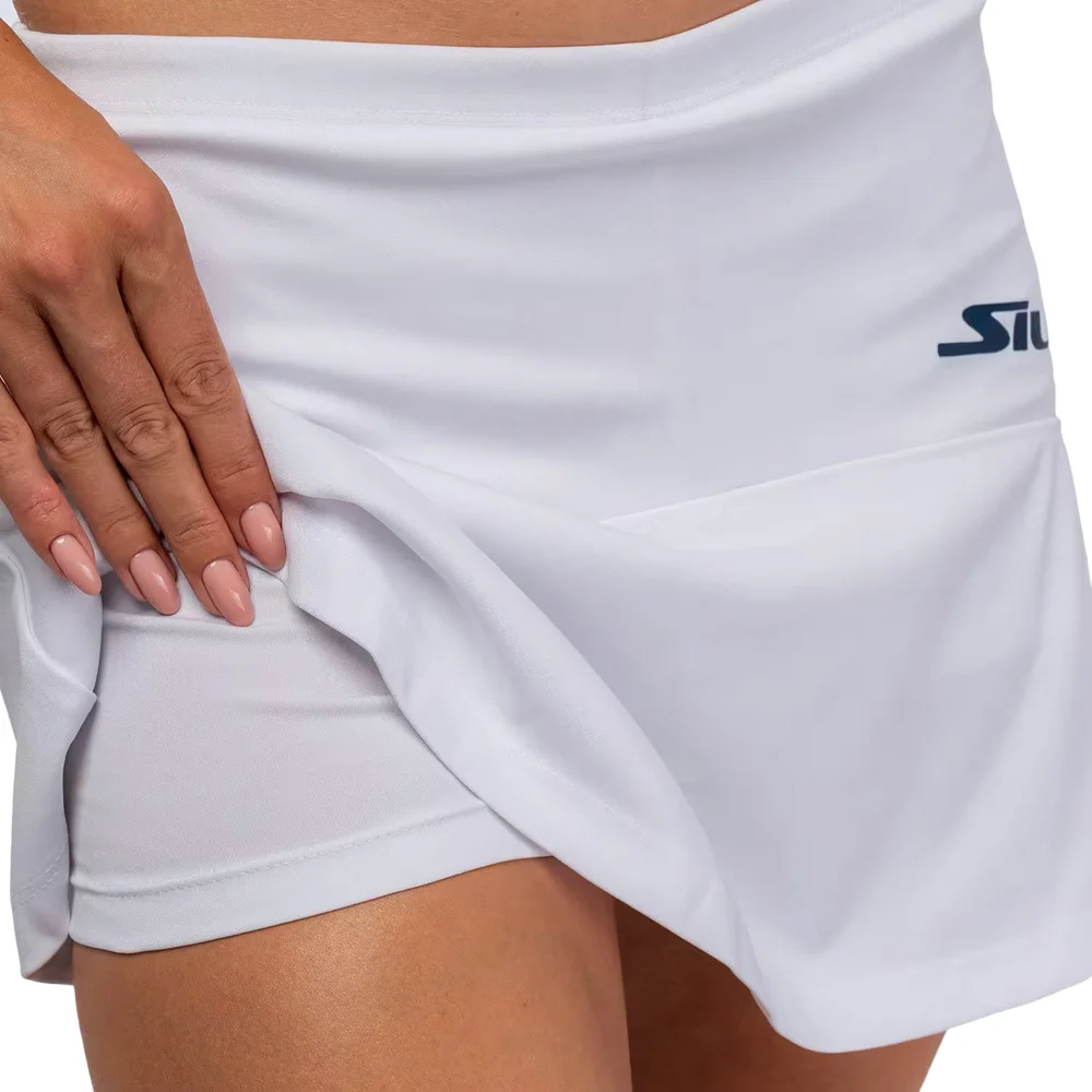 Falda de pádel Siux Club 25 para mujer - Blanca - imagen 2