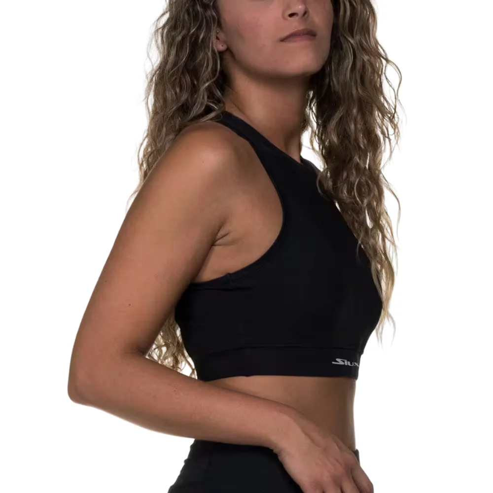Siux Diablo Halter Top Negro - Top corto de pádel de alta sujeción - imagen 2