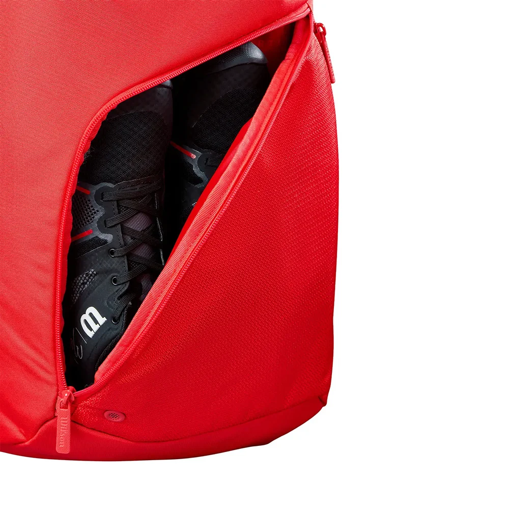 Wilson Tour Rojo — mochila roja de pádel con compartimentos para zapatillas y portátil - imagen 3
