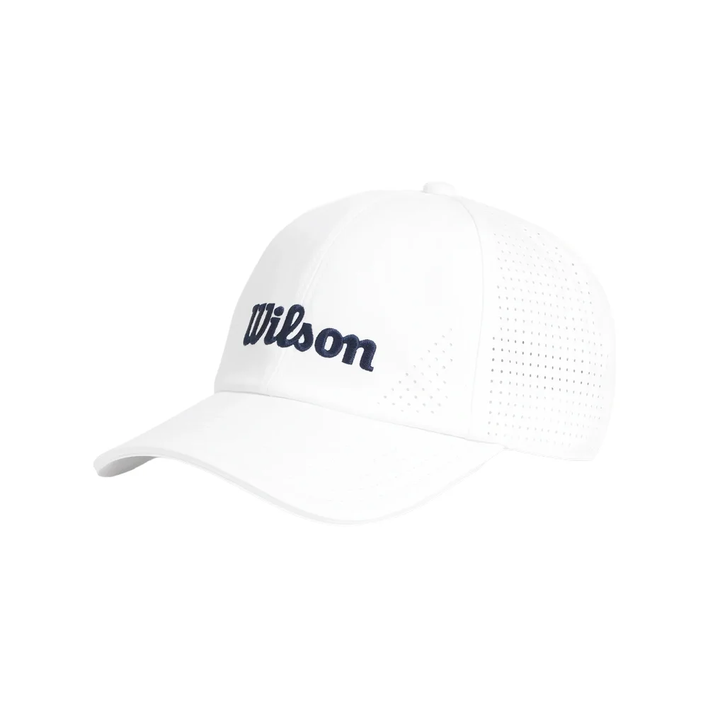 Wilson Active Perforated Cap blanca/azul marino — Gorra deportiva clásica bicolor - imagen 1