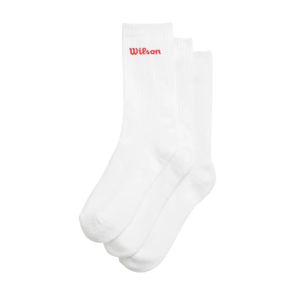 Wilson Calcetín Crew Logo 3 Pack Blanco Brillante — Pack de rendimiento profesional - imagen 1