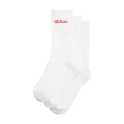 Wilson Calcetín Crew Logo 3 Pack Blanco Brillante