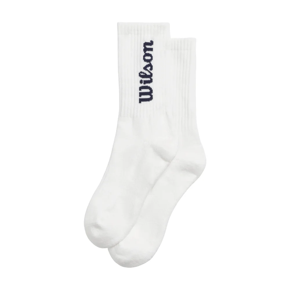 Wilson Crew Logo calcetines blanco azul marino — Calcetines de rendimiento acolchados - imagen 1