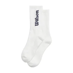 Wilson Calcetín Crew Logo Blanco Azul Marino