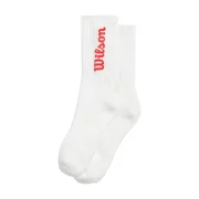 Wilson Calcetín Crew Logo Blanco Rojo