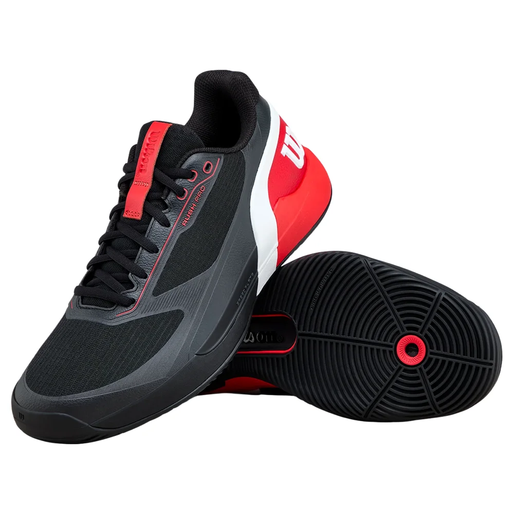 Wilson Rush Pro 5 Padel Hombre Negro Rojo — Estabilidad de Élite y Potencia - imagen 2