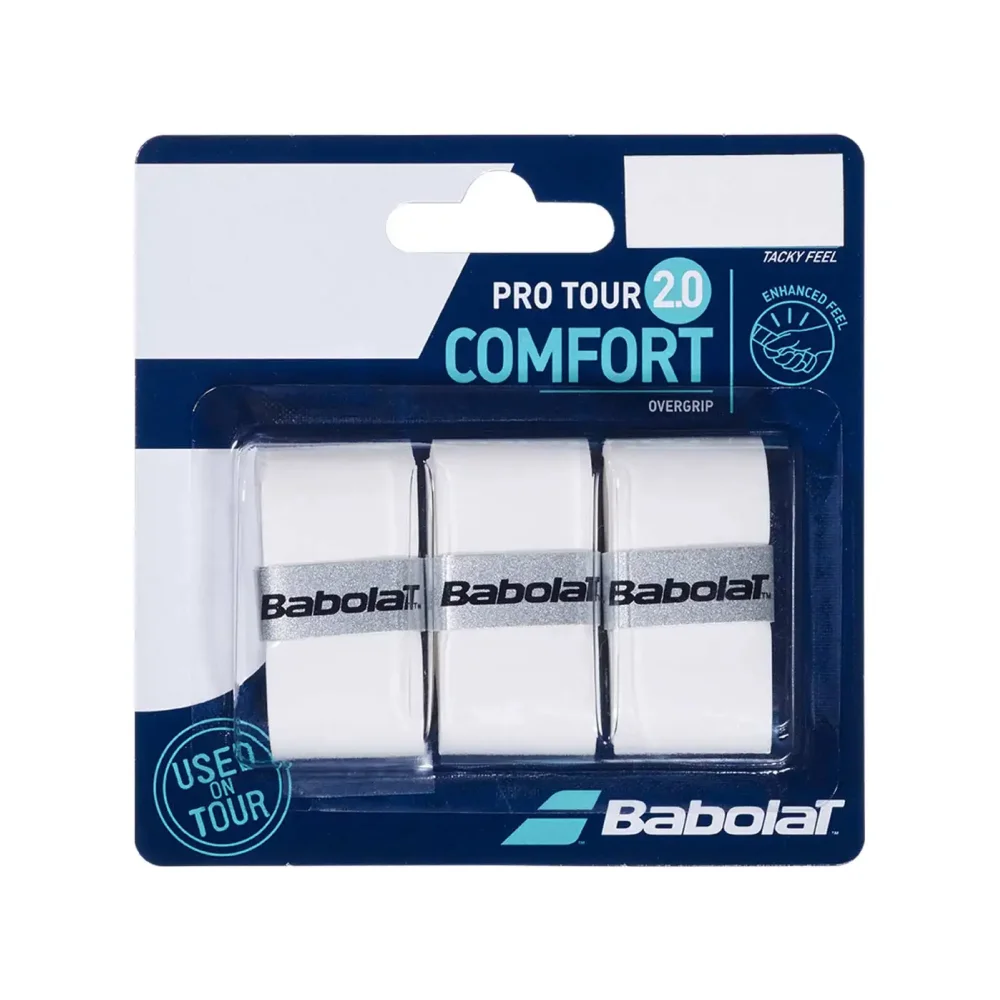 Babolat Pro Tour 2.0 – pack de tres overgrips en blanco - imagen 1